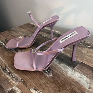 Steve Madden Purple Satin Ankle Strap Heel Women Size 8.5